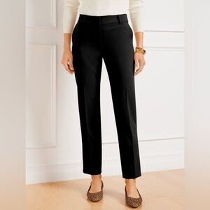 TALBOTS SIZE 10 BLACK HAMPSHIRE STRAIGHT ANKLE PANTS POLY-VISCOSE-SPANDEX